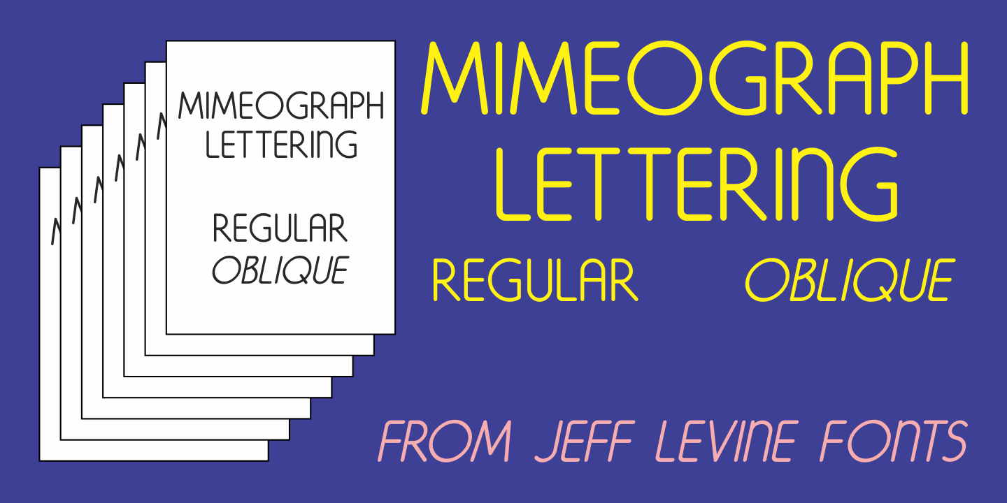 Beispiel einer Mimeograph Lettering JNL-Schriftart